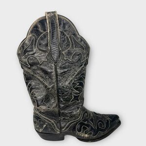 J.B. Dillion Women’s Leather Cowgirl Boots Country Western Size 6 Distressed